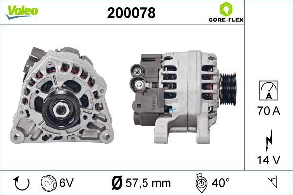 Valeo 200078 - Генератор vvparts.bg