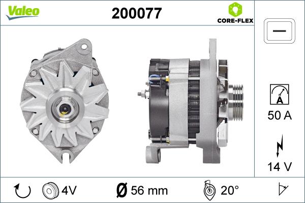 Valeo 200077 - Генератор vvparts.bg