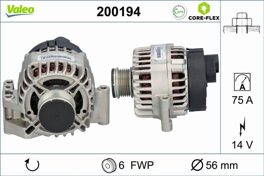 Valeo 200194 - Генератор vvparts.bg