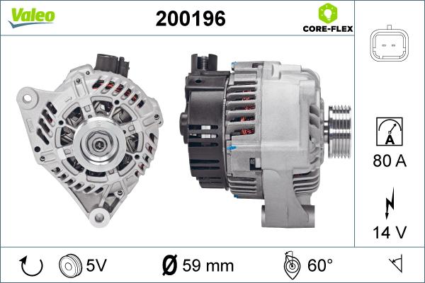 Valeo 200196 - Генератор vvparts.bg