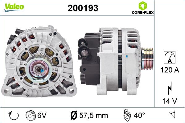 Valeo 200193 - Генератор vvparts.bg