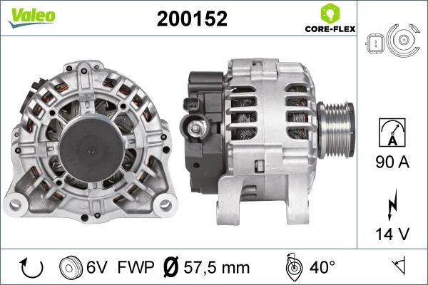 Valeo 200152 - Генератор vvparts.bg