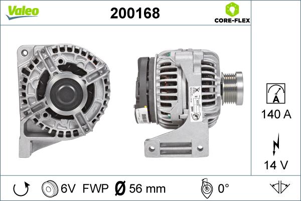 Valeo 200168 - Генератор vvparts.bg