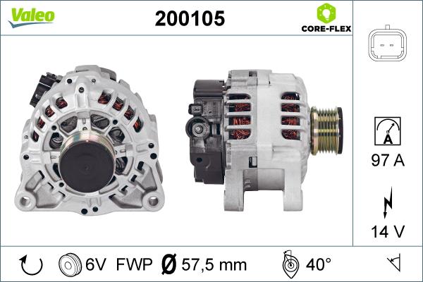 Valeo 200105 - Генератор vvparts.bg