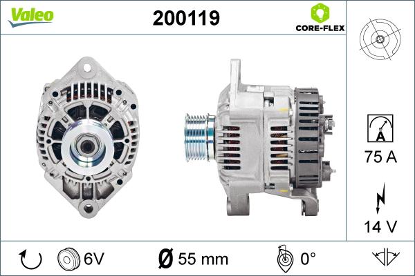 Valeo 200119 - Генератор vvparts.bg