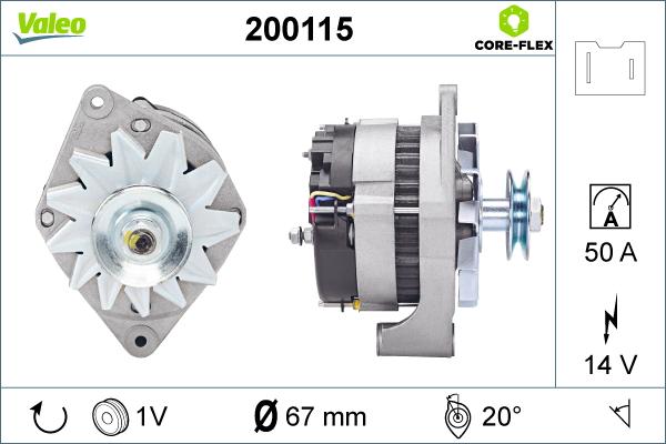 Valeo 200115 - Генератор vvparts.bg