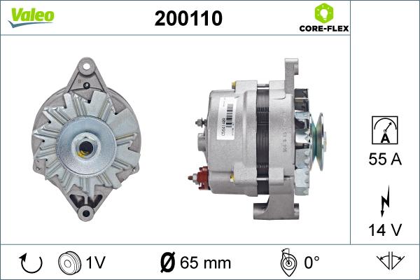 Valeo 200110 - Генератор vvparts.bg