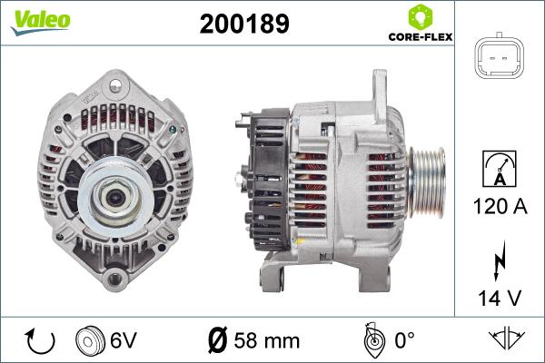 Valeo 200189 - Генератор vvparts.bg