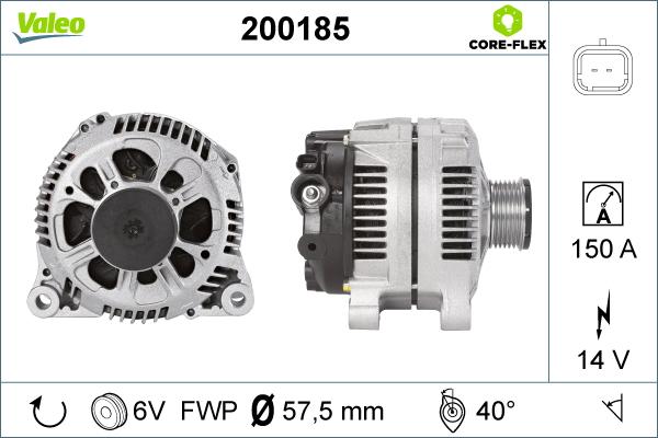 Valeo 200185 - Генератор vvparts.bg