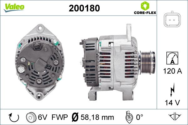 Valeo 200180 - Генератор vvparts.bg