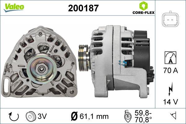 Valeo 200187 - Генератор vvparts.bg