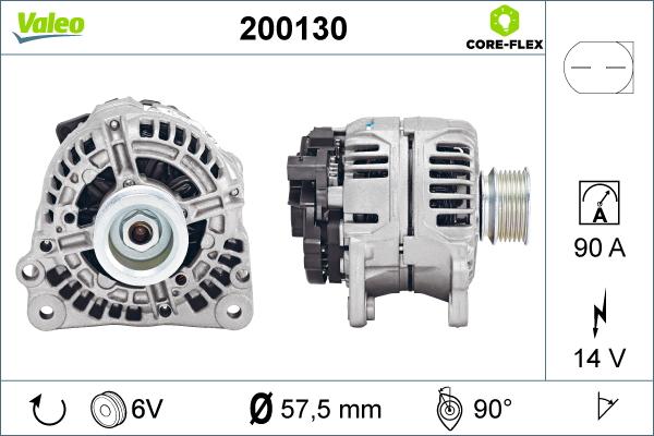 Valeo 200130 - Генератор vvparts.bg