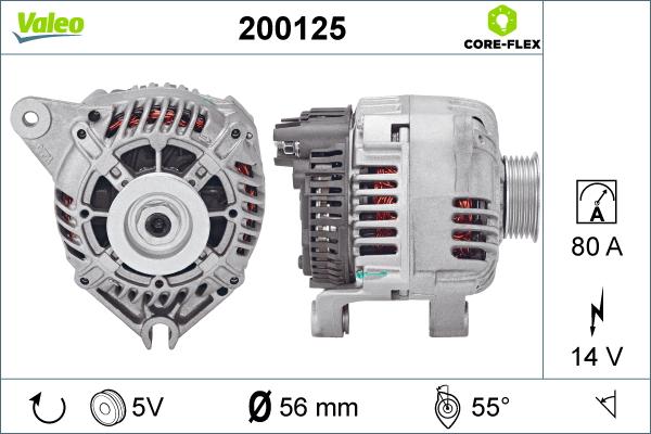 Valeo 200125 - Генератор vvparts.bg