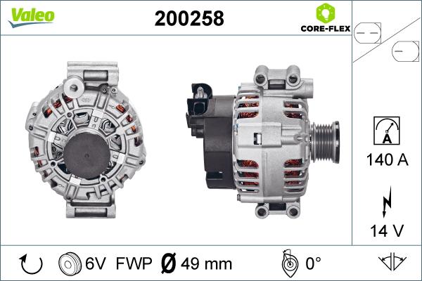 Valeo 200258 - Генератор vvparts.bg