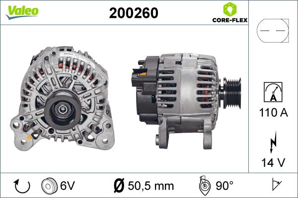 Valeo 200260 - Генератор vvparts.bg