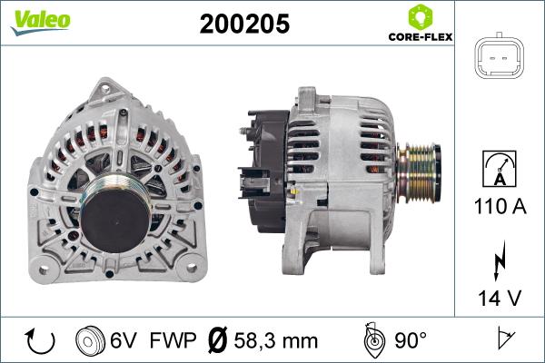 Valeo 200205 - Генератор vvparts.bg