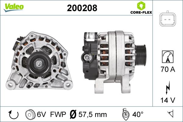 Valeo 200208 - Генератор vvparts.bg