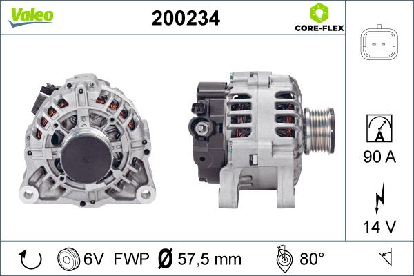 Valeo 200234 - Генератор vvparts.bg