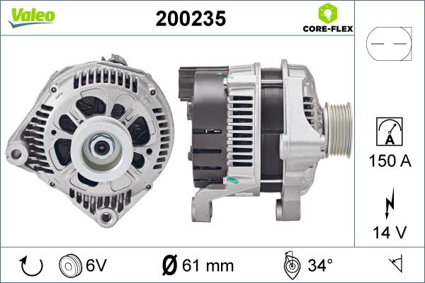 Valeo 200235 - Генератор vvparts.bg