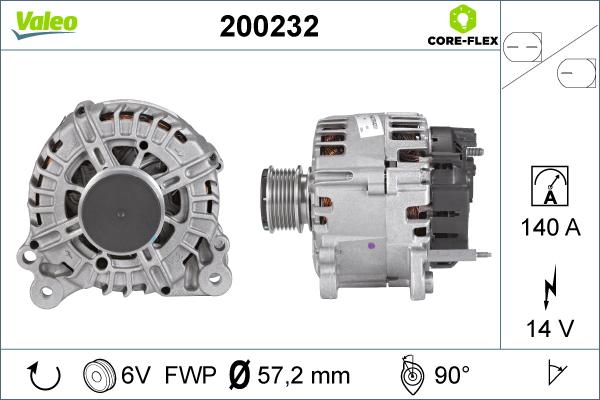 Valeo 200232 - Генератор vvparts.bg