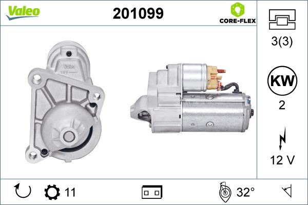 Valeo 201099 - Стартер vvparts.bg