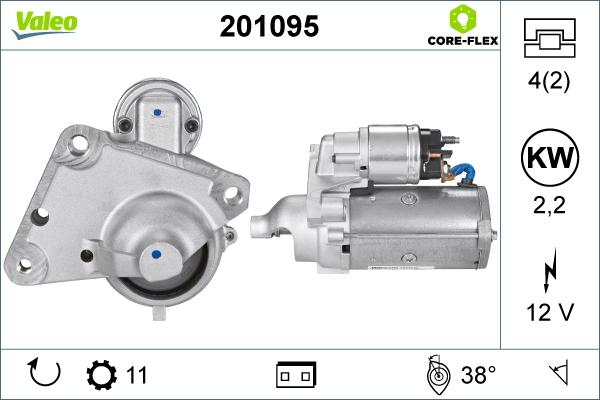 Valeo 201095 - Стартер vvparts.bg