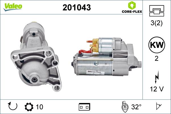 Valeo 201043 - Стартер vvparts.bg