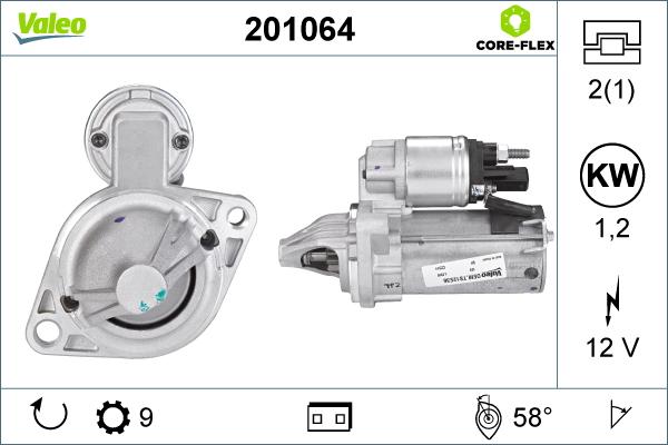 Valeo 201064 - Стартер vvparts.bg