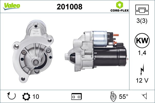 Valeo 201008 - Стартер vvparts.bg