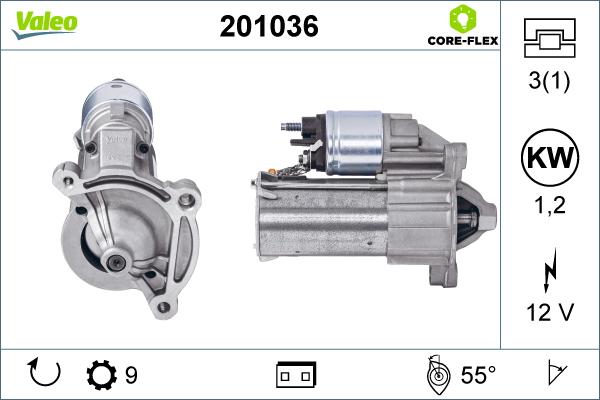 Valeo 201036 - Стартер vvparts.bg