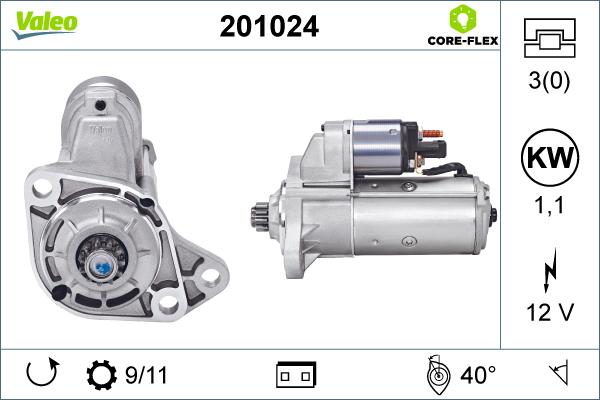 Valeo 201024 - Стартер vvparts.bg