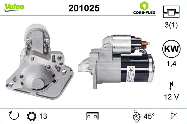 Valeo 201025 - Стартер vvparts.bg