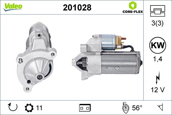 Valeo 201028 - Стартер vvparts.bg