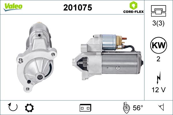 Valeo 201075 - Стартер vvparts.bg