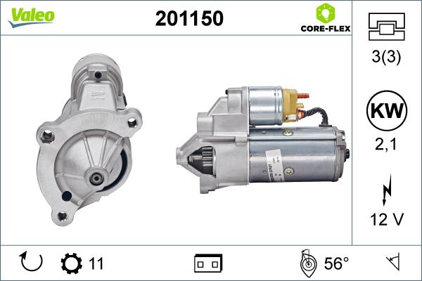 Valeo 201150 - Стартер vvparts.bg