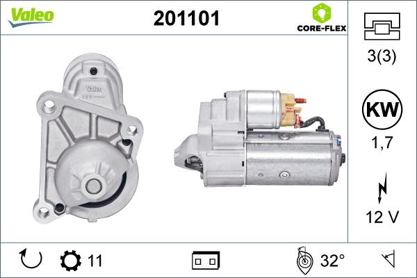 Valeo 201101 - Стартер vvparts.bg