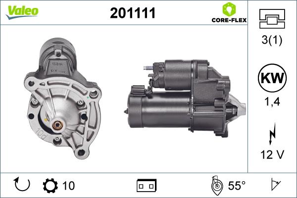 Valeo 201111 - Стартер vvparts.bg