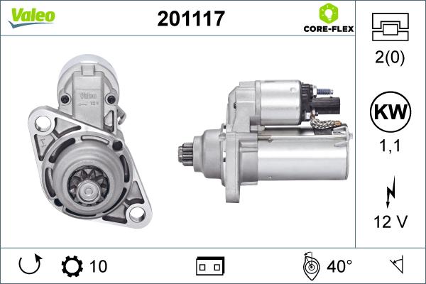 Valeo 201117 - Стартер vvparts.bg