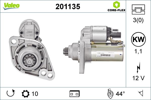 Valeo 201135 - Стартер vvparts.bg