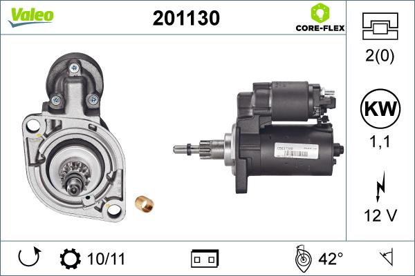 Valeo 201130 - Стартер vvparts.bg