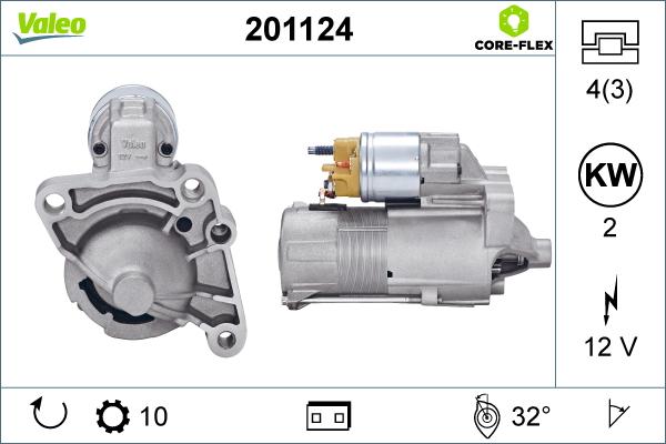 Valeo 201124 - Стартер vvparts.bg