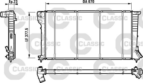 Valeo 232517 - Радиатор, охлаждане на двигателя vvparts.bg