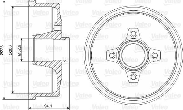 Valeo 237098 - Спирачен барабан vvparts.bg