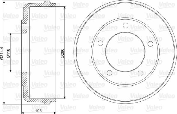 Valeo 237048 - Спирачен барабан vvparts.bg