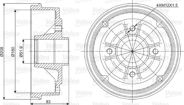 Valeo 237006 - Спирачен барабан vvparts.bg