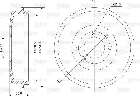 Valeo 237000 - Спирачен барабан vvparts.bg