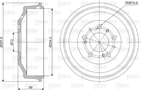 Valeo 237014 - Спирачен барабан vvparts.bg