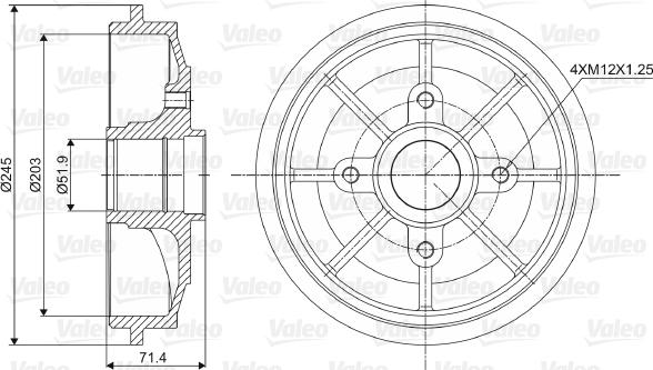 Valeo 237016 - Спирачен барабан vvparts.bg