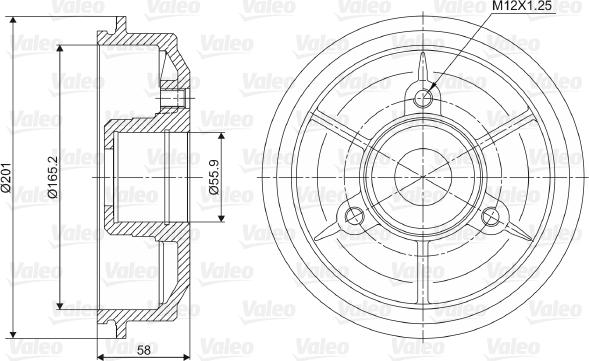 Valeo 237010 - Спирачен барабан vvparts.bg