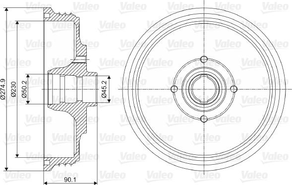 Valeo 237086 - Спирачен барабан vvparts.bg